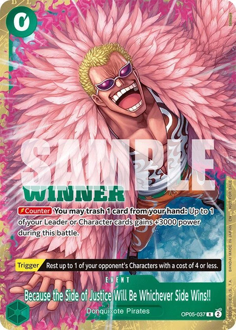 Because the Side of Justice Will Be Whichever Side Wins!! (Winner Pack 2025 Vol. 4) - One Piece Card Game card