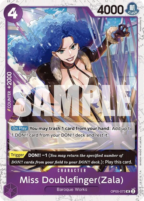 Miss Doublefinger(Zala) (Zala) (Jolly Roger Foil) - One Piece Card Game card