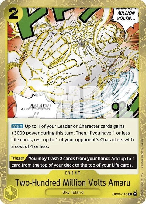 Two-Hundred Million Volts Amaru (Jolly Roger Foil) - One Piece Card Game card