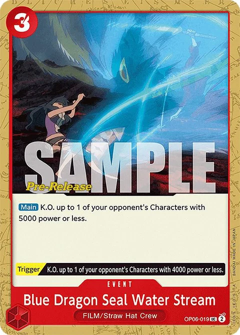 Blue Dragon Seal Water Stream - One Piece Card Game card