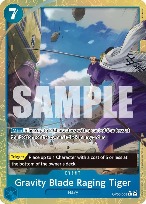 Gravity Blade Raging Tiger (Alternate Art) - One Piece Card Game card