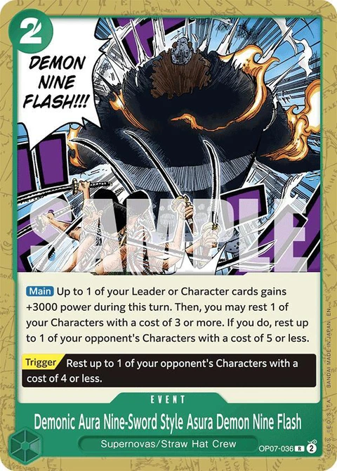 Demonic Aura Nine-Sword Style Asura Demon Nine Flash (Reprint) - One Piece Card Game card