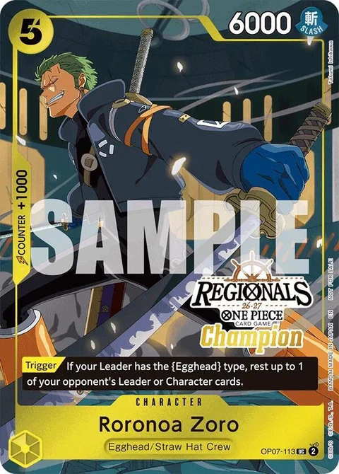 Roronoa Zoro (Regionals Champion Card Set 26-27) - One Piece Card Game card