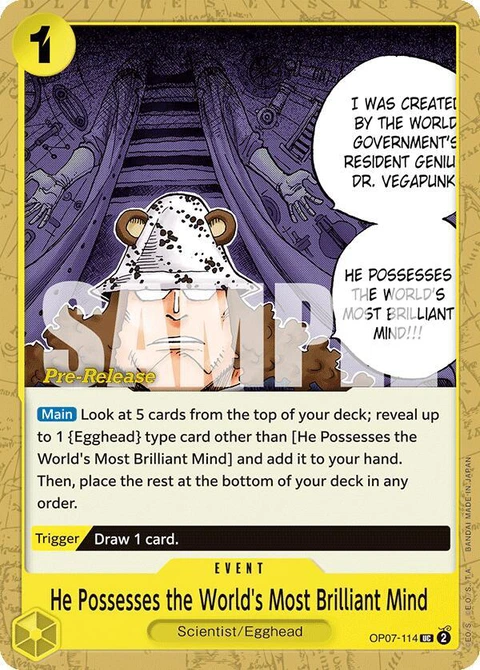 He Possesses the World's Most Brilliant Mind - One Piece Card Game card