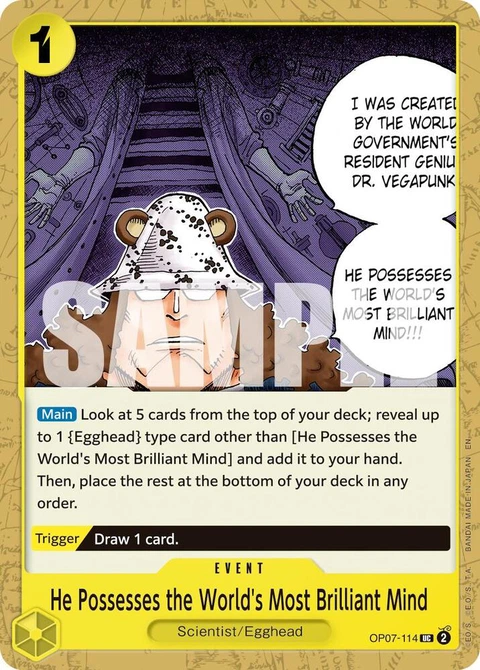 He Possesses the World's Most Brilliant Mind (Reprint) - One Piece Card Game card