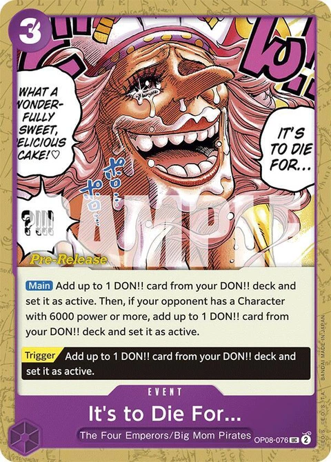 It's to Die For... - One Piece Card Game card