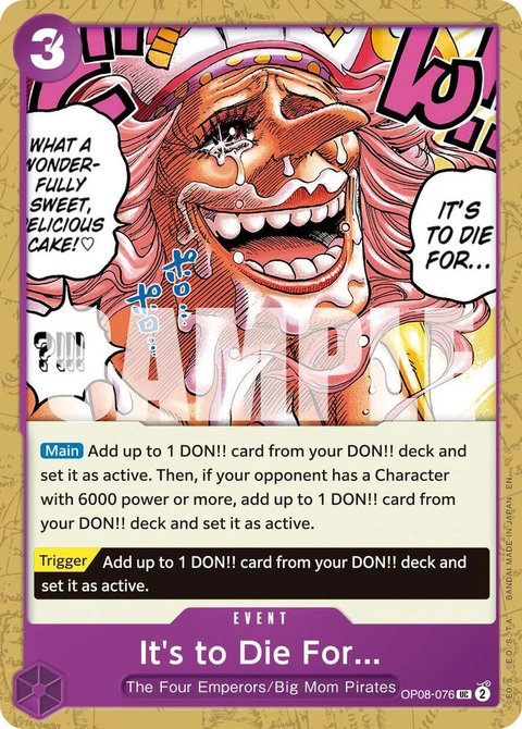 It's to Die For... (Reprint) - One Piece Card Game card