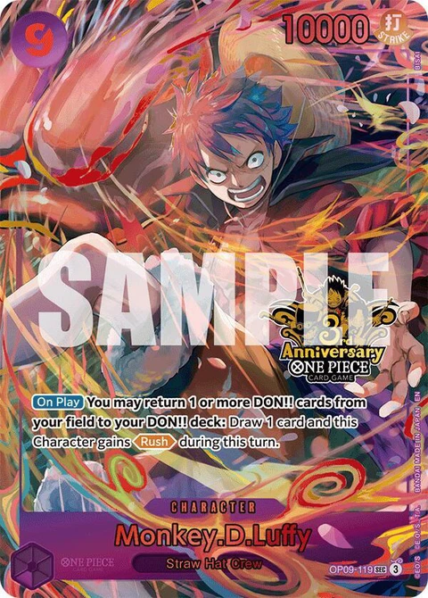 Monkey.D.Luffy (Japanese Version 3rd Anniversary Set) - One Piece Card Game card