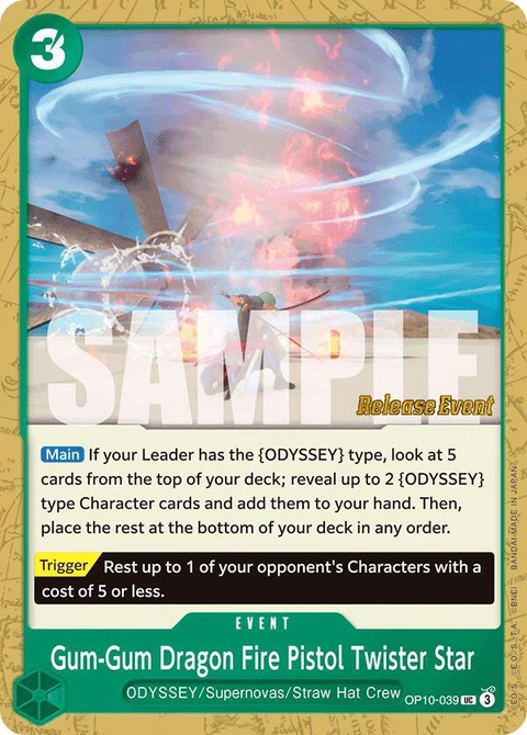 Gum-Gum Dragon Fire Pistol Twister Star - One Piece Card Game card