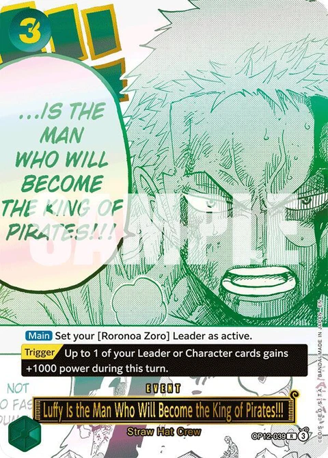 Luffy Is the Man Who Will Become the King of Pirates!!! (Japanese Version 3rd Anniversary Set) - One Piece Card Game card