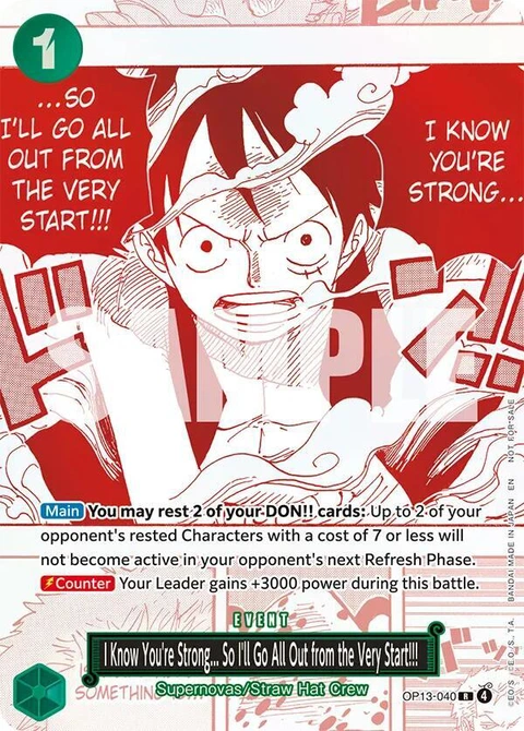 I Know You're Strong... So I'll Go All Out from the Very Start!!! (3rd Anniversary Treasure Campaign Pack) - One Piece Card Game card
