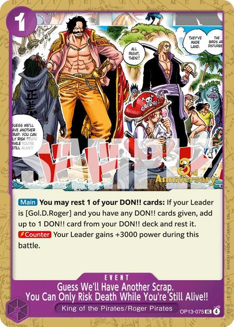 Guess We'll Have Another Scrap. You Can Only Risk Death While You're Still Alive!! - One Piece Card Game card
