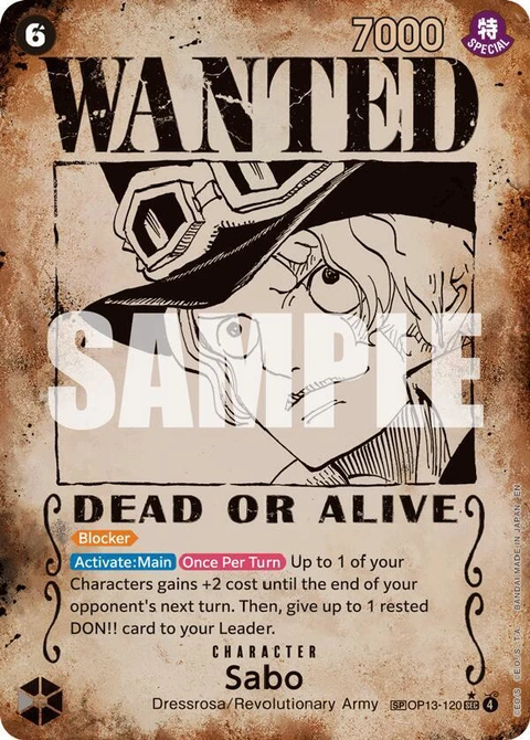 Sabo (Wanted Poster) - One Piece Card Game card