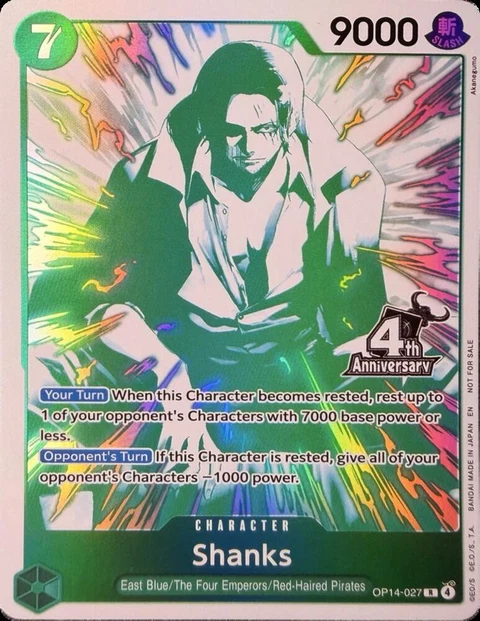 Shanks (4th Anniversary Treasure Campaign Pack) - One Piece Card Game card
