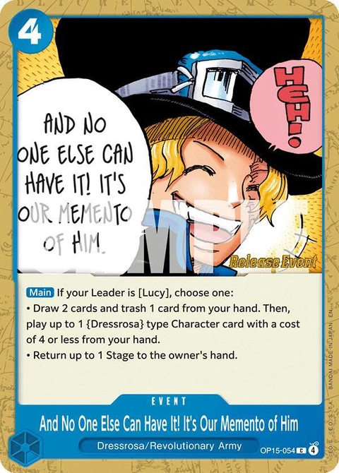 And No One Else Can Have It! It's Our Memento of Him - One Piece Card Game card