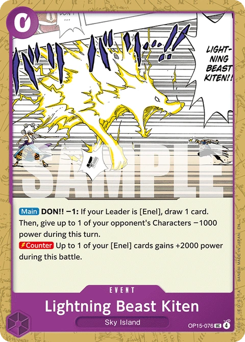 Lightning Beast Kiten (Dash Pack) - One Piece Card Game card