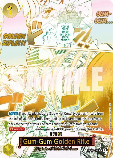 Gum-Gum Golden Rifle (Alternate Art) - One Piece Card Game card