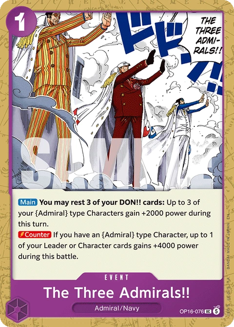The Three Admirals!! - One Piece Card Game card