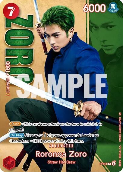Roronoa Zoro - P-141 (Premium Card Collection -Live Action Edition Vol.2 Straw Hat Crew-) - One Piece Card Game card