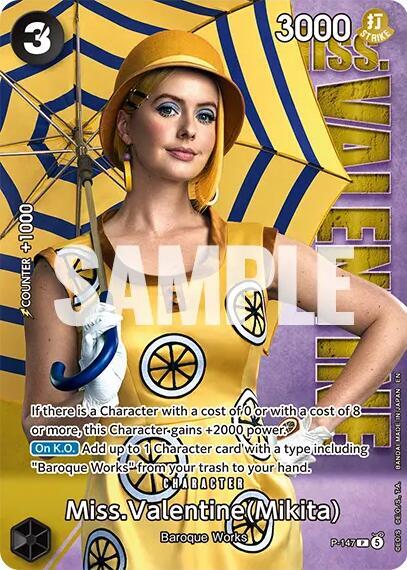 Miss.Valentine (Mikita) - P-147 (Premium Card Collection -Live Action Edition Vol.2 Baroque Works-) - One Piece Card Game card