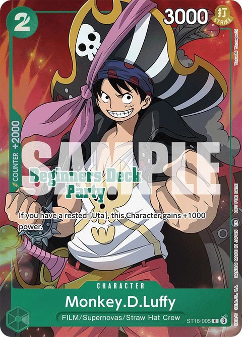 Monkey.D.Luffy (Beginners Deck Party [ST-23] - [ST-28] Winner Pack) - One Piece Card Game card