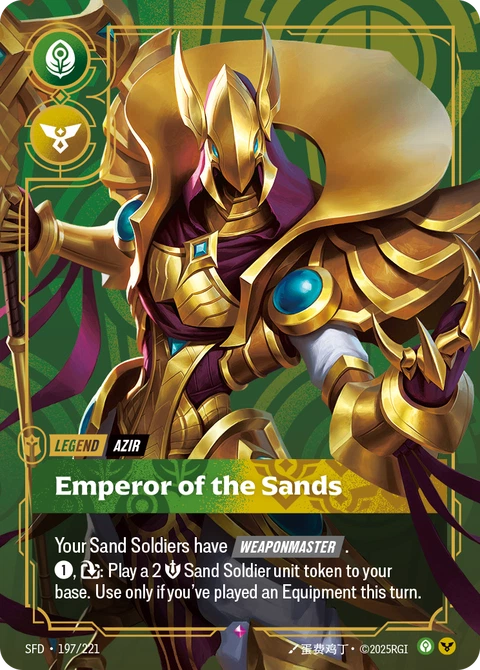 Azir, Emperor of the Sands - Riftbound card