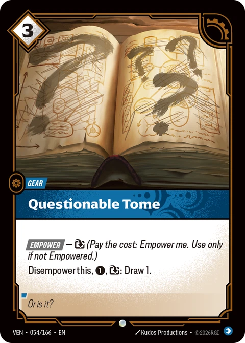 Questionable Tome - Riftbound card