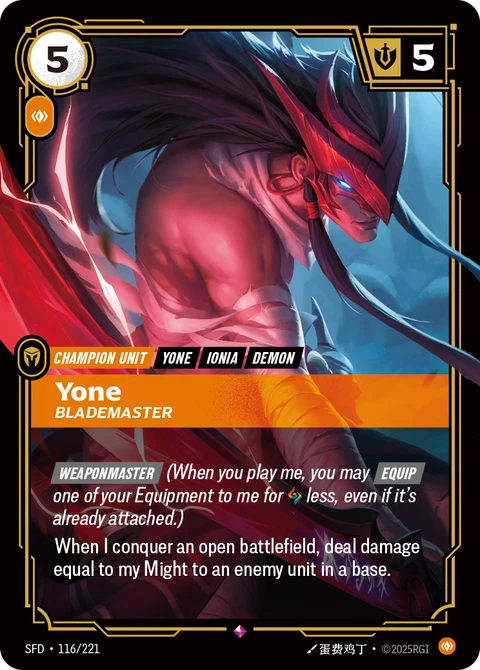 Yone, Blademaster - Riftbound card