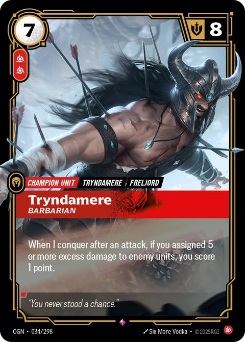 Tryndamere, Barbarian - Riftbound card