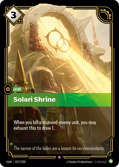 Solari Shrine - Riftbound card