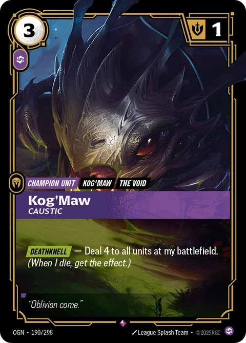 Kog'Maw, Caustic - Riftbound card