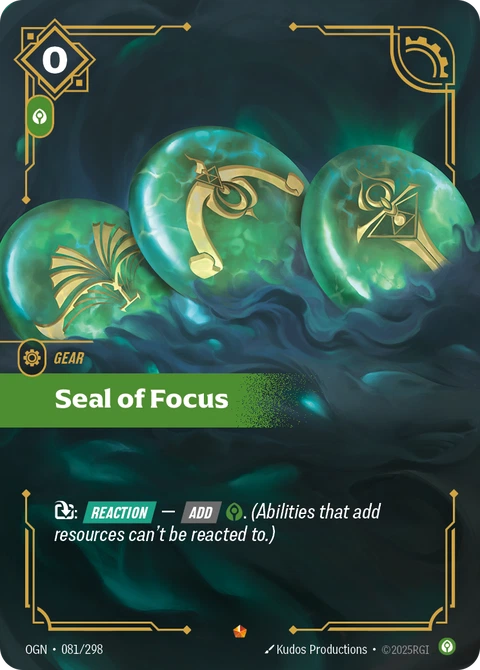 Seal of Focus - Riftbound card