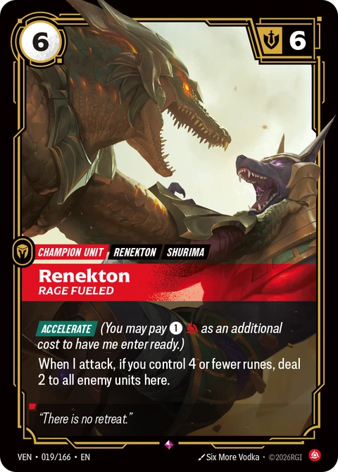 Renekton, Rage Fueled - Riftbound card