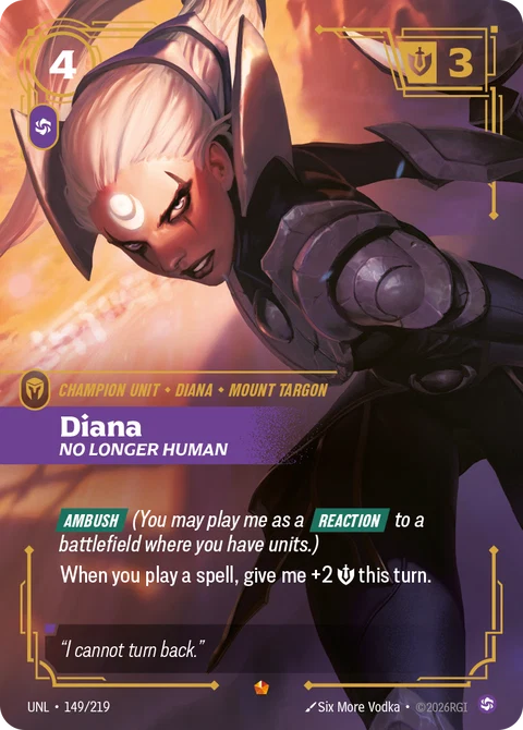Diana, No Longer Human - Riftbound card