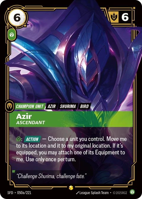 Azir, Ascendant - Riftbound card