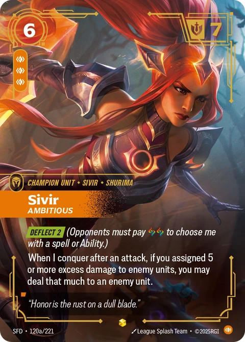 Sivir, Ambitious - Riftbound card