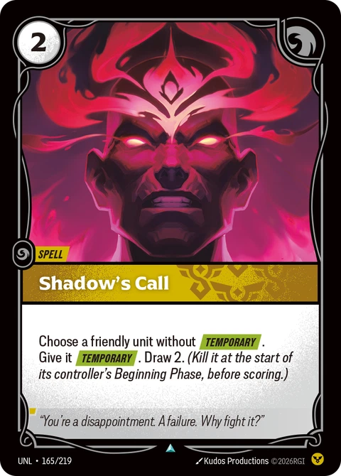 Shadow's Call - Riftbound card