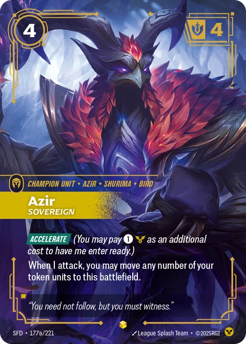Azir, Sovereign - Riftbound card