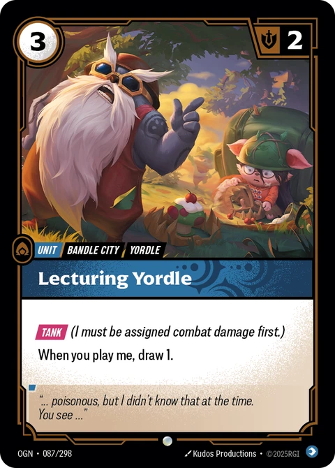 Lecturing Yordle - Riftbound card