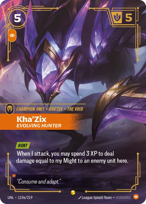Kha'Zix, Evolving Hunter - Riftbound card