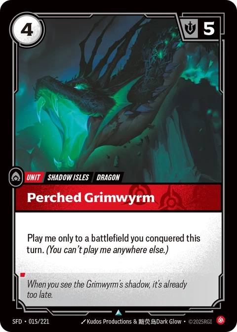 Perched Grimwyrm - Riftbound card