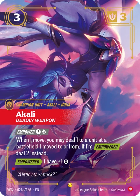 Akali, Deadly Weapon - Riftbound card