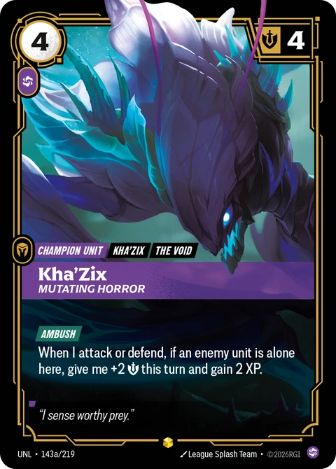 Kha'Zix, Mutating Horror - Riftbound card