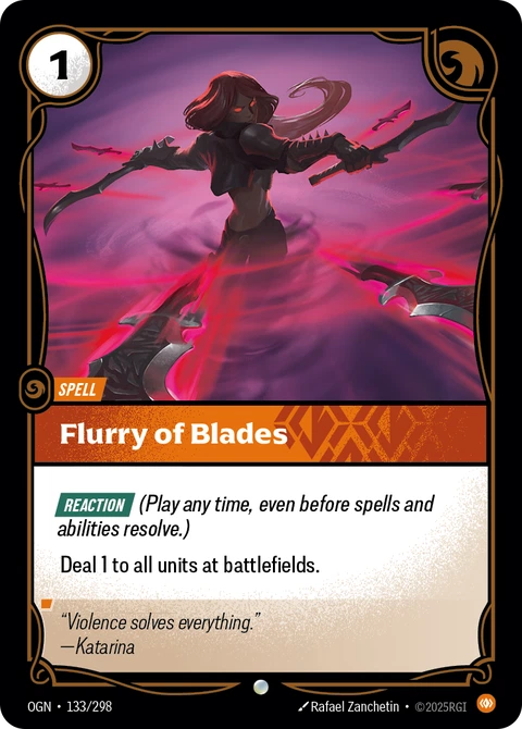 Flurry of Blades - Riftbound card