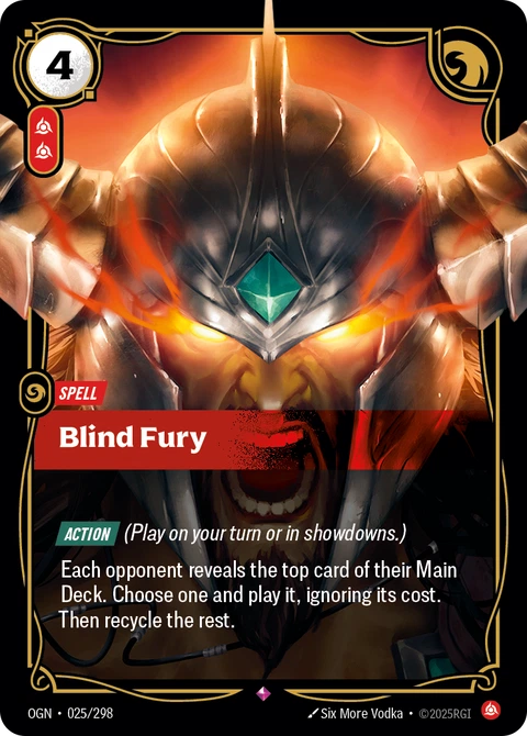 Blind Fury - Riftbound card