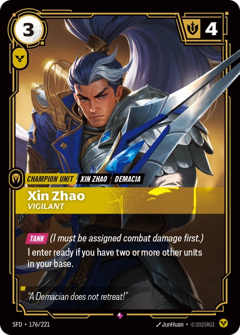 Xin Zhao, Vigilant - Riftbound card