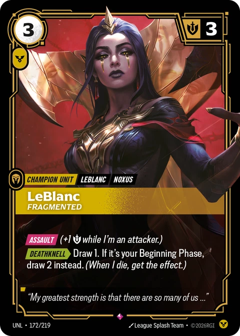 LeBlanc, Fragmented - Riftbound card