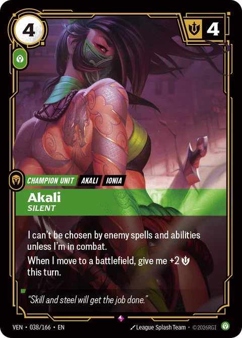 Akali, Silent, Riftbound Legend