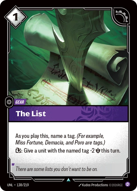 The List - Riftbound card