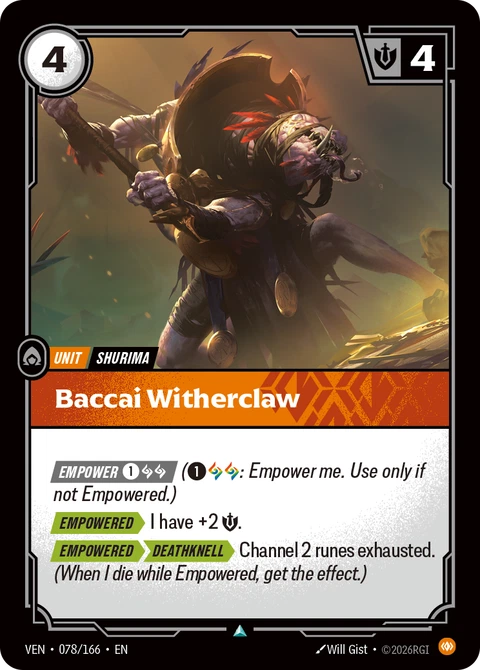 Baccai Witherclaw - Riftbound card
